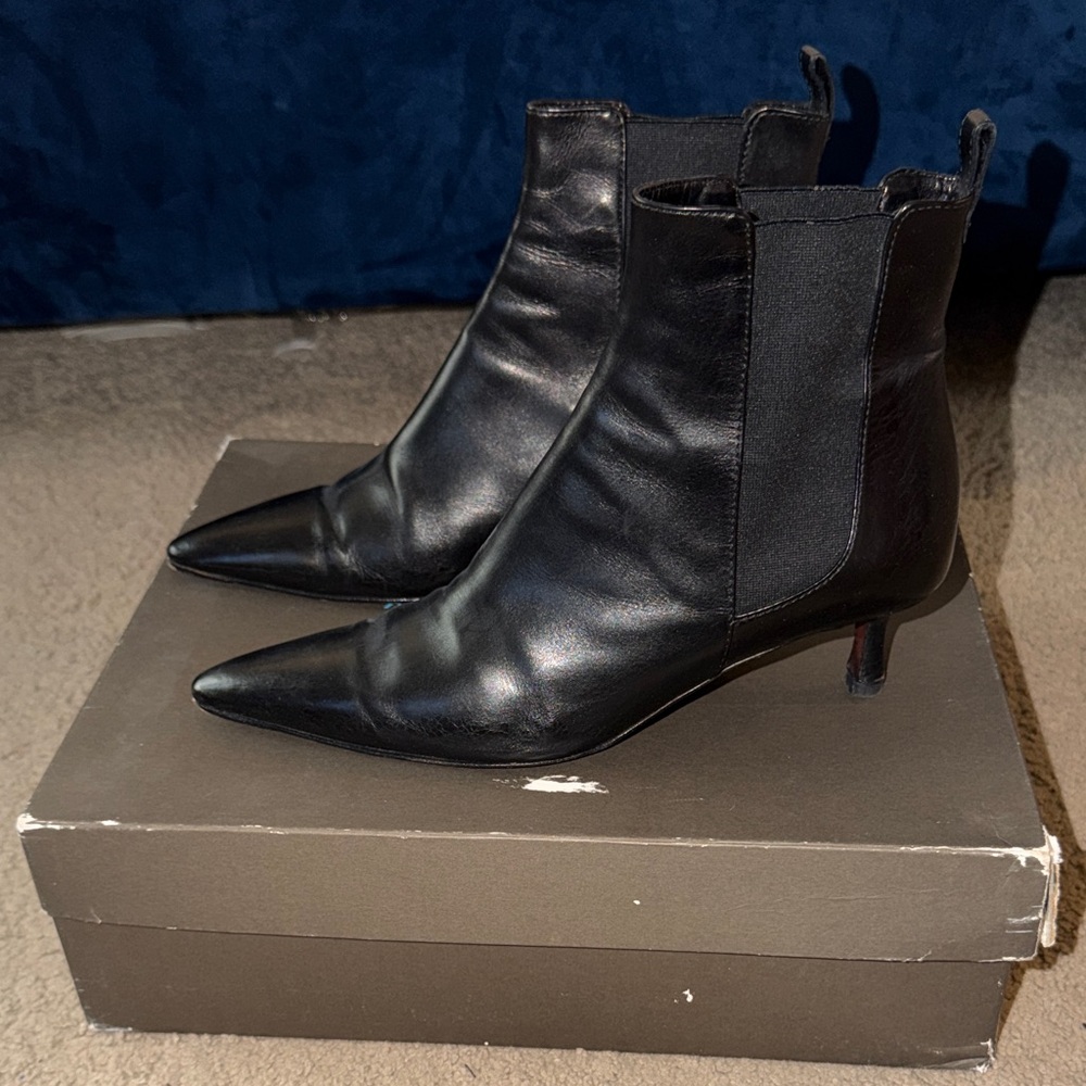 Sleek Black Leather Ankle Booties
